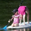 SUP Water Yoga Mat: Parent-child Yoga give us a happy life