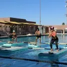 Hotel yoga mat pool float become young peopel's best choice