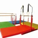 Foldable gymnastics bar and mats