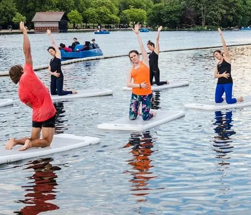 Swimming stadium inflatable yoga mat