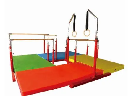 foldable gym bar and mats.webp