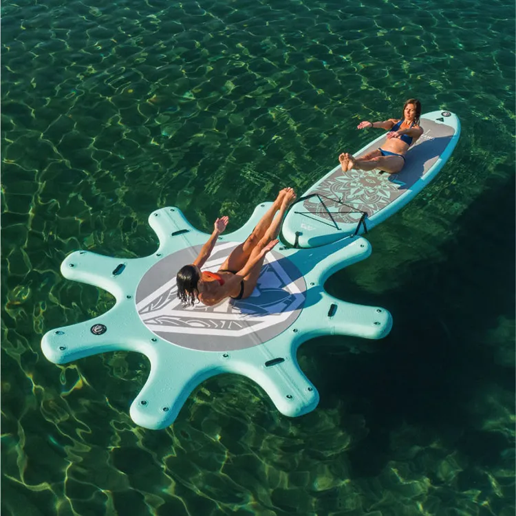  inflatable air deck water raft platform floating island