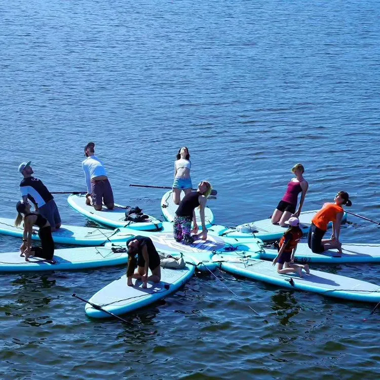 yoga mat on the lake